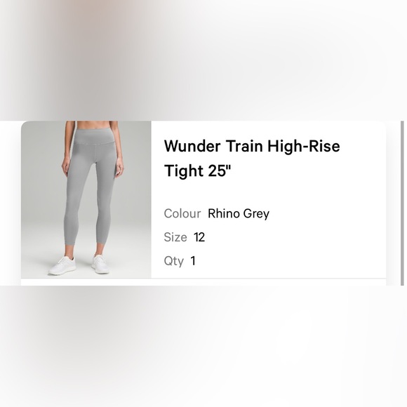 Lululemon Wunder Train High-Rise Tight 25" Rhino Grey 12 - Picture 11 of 12